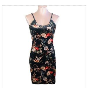 Don’t Ask Why Stretch Velour Dark Floral Dress AEO
